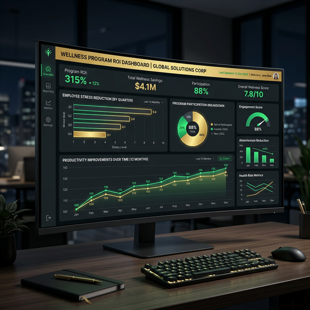 VOI Analytics Dashboard showing wellness metrics